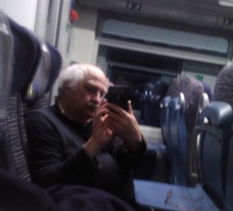 Aldo on train